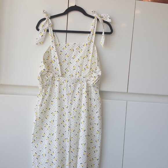 ZARA ! 100% Cotton Jumpsuit with flowers ( Medium ) - Picture 10 of 14